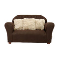 Brown Plush Kids Sofa with Accent Pillows K343974