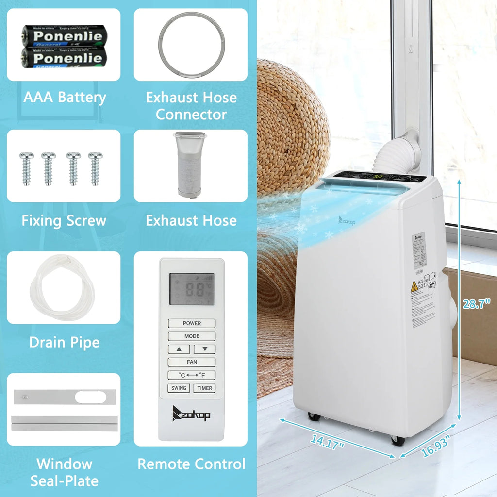 5100 BTU Portable Air Conditioner & Dehumidifier White J284