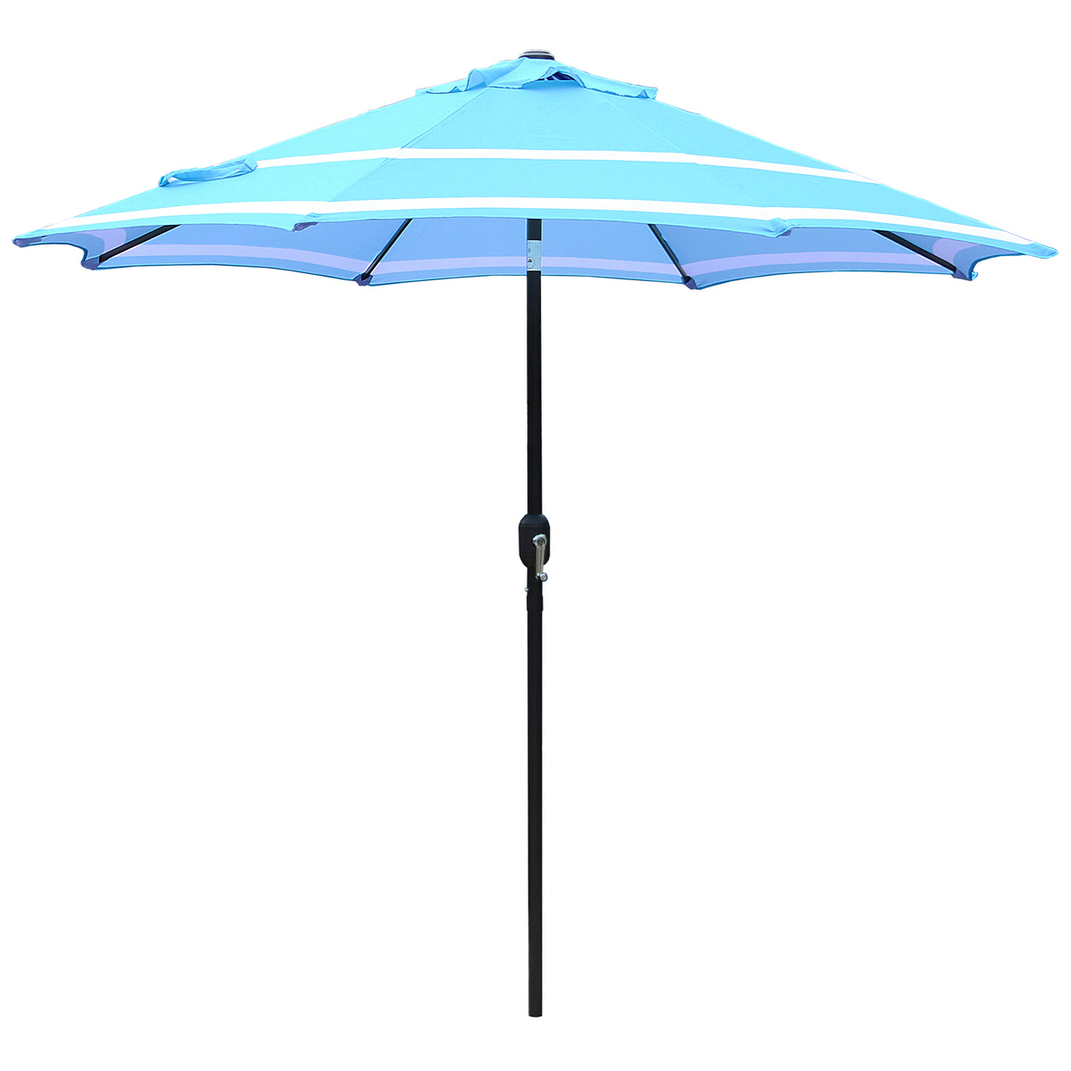 9FT Aqua & White Stripe Umbrella B471