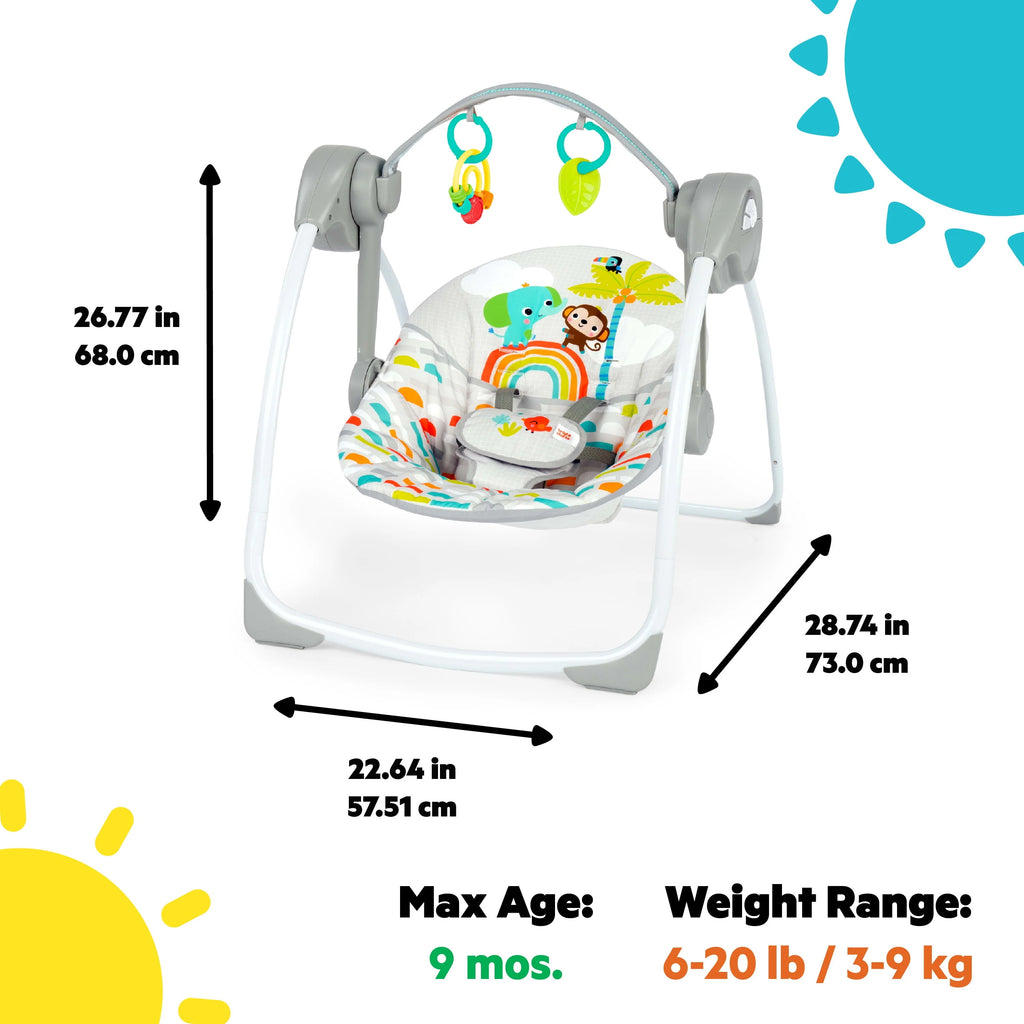 Portable Compact Baby Swing with Toys M7182