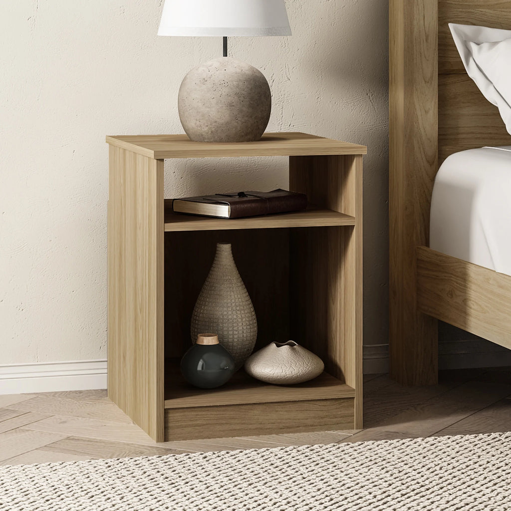 White Open Shelf Nightstand X3504