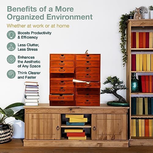 16 Drawer Wooden Storage Box V12428