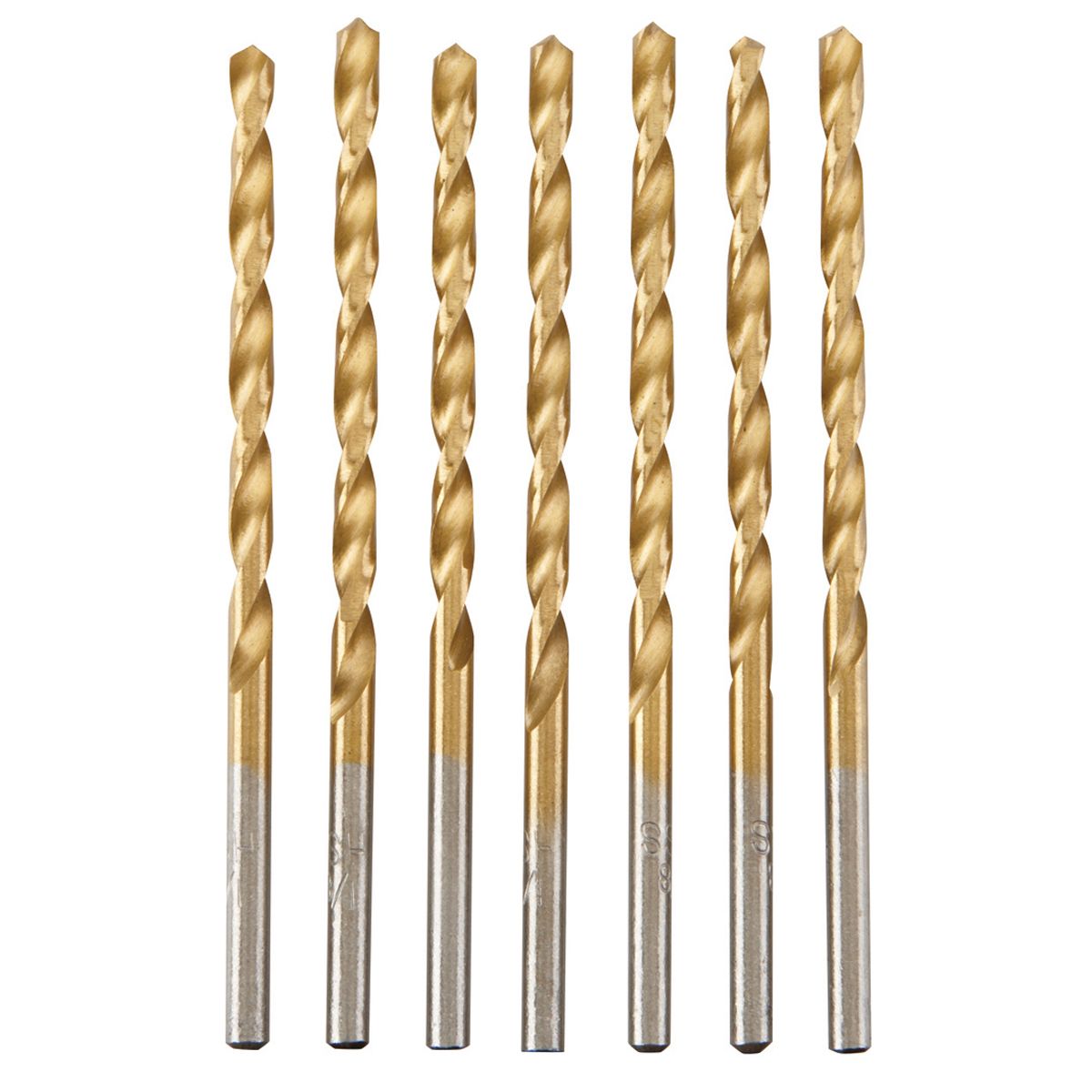 1/8 in. Titanium High Speed Steel Drill Bits, 7 Piece Y347