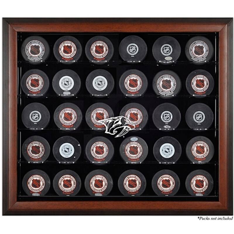 Brown Framed 30 Hockey Puck Display Case K328960