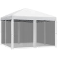 10x10 ft Pop Up Canopy Tent with Netting Mesh Sidewalls and Carry Bag Q240109