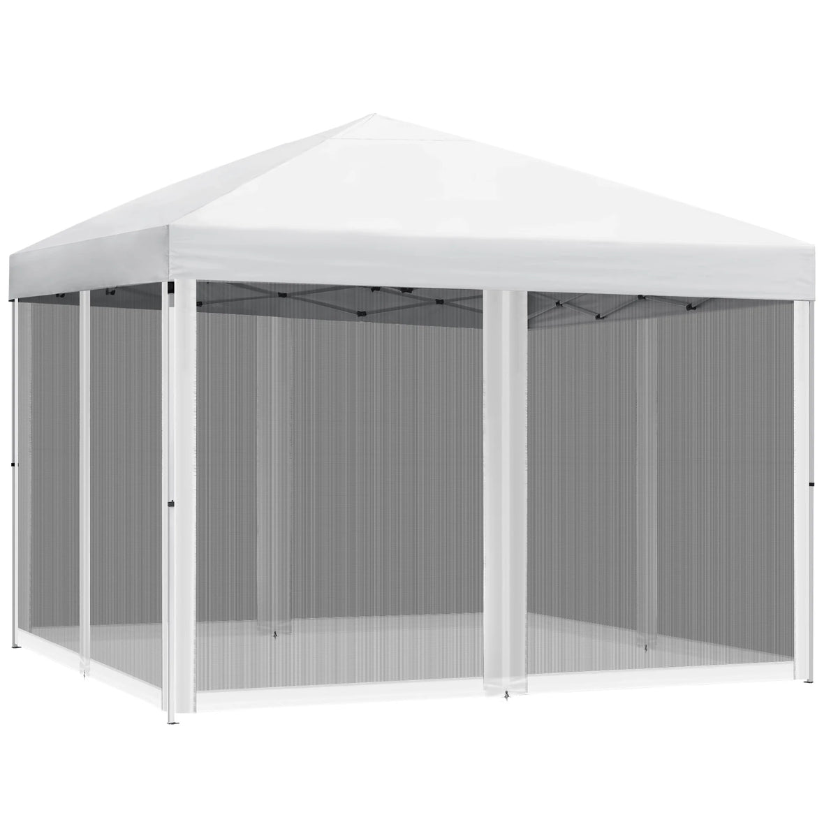 10x10 ft Pop Up Canopy Tent with Netting Mesh Sidewalls and Carry Bag Q240109