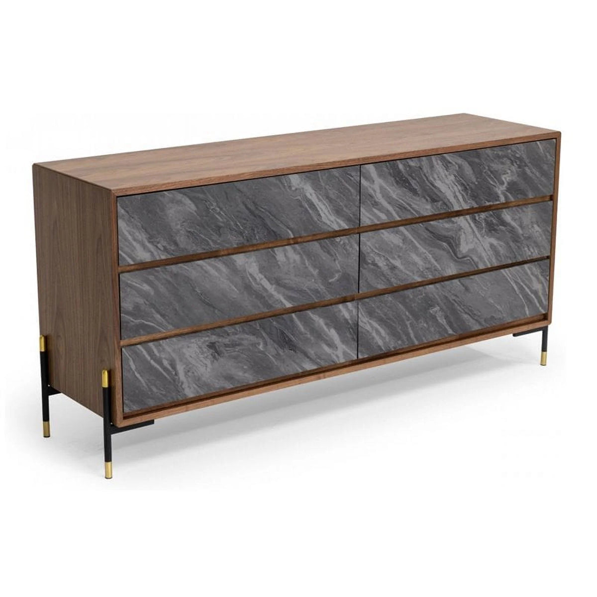 Walnut Gray Wood Dresser E337503