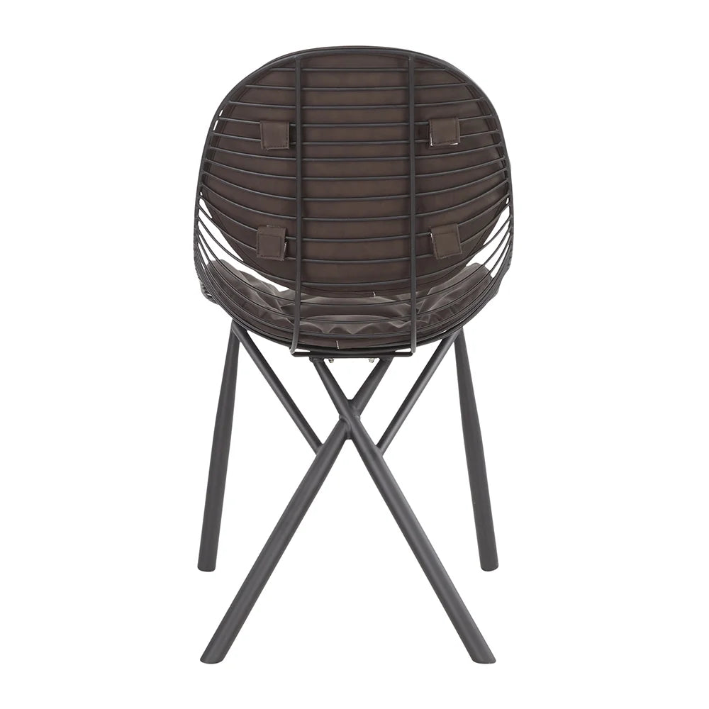 Set of 2 Metal Wired Chair with Cushions I8874