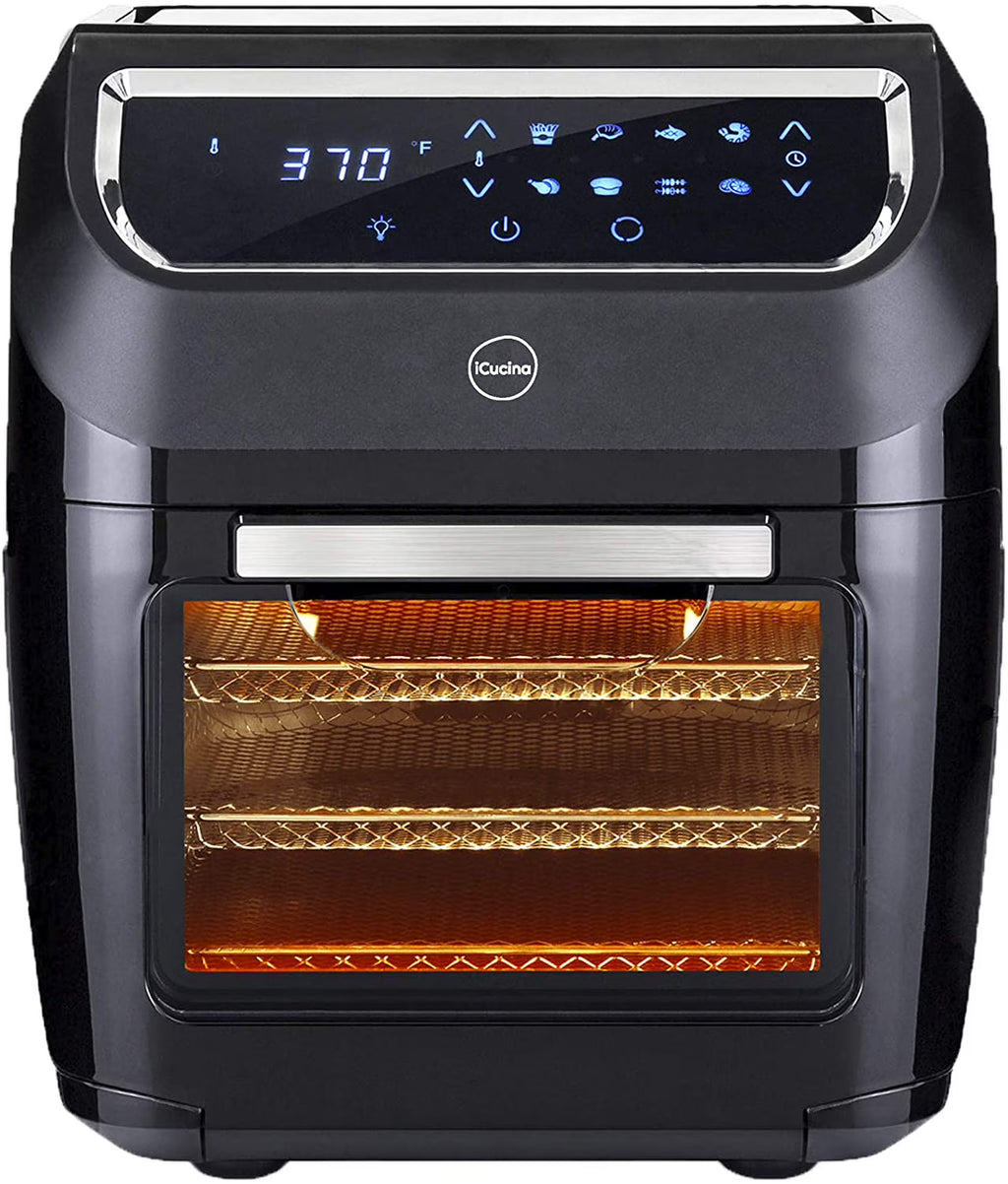 10 Qt Non-Stick Air Fryer with Rotating Mesh Basket N105