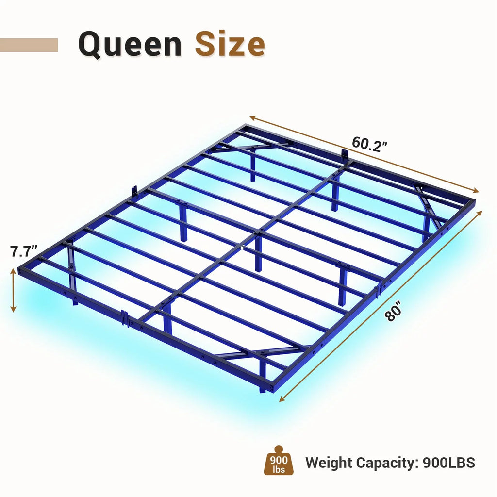 Queen Metal Platform Bed Frame with LED Lights P780