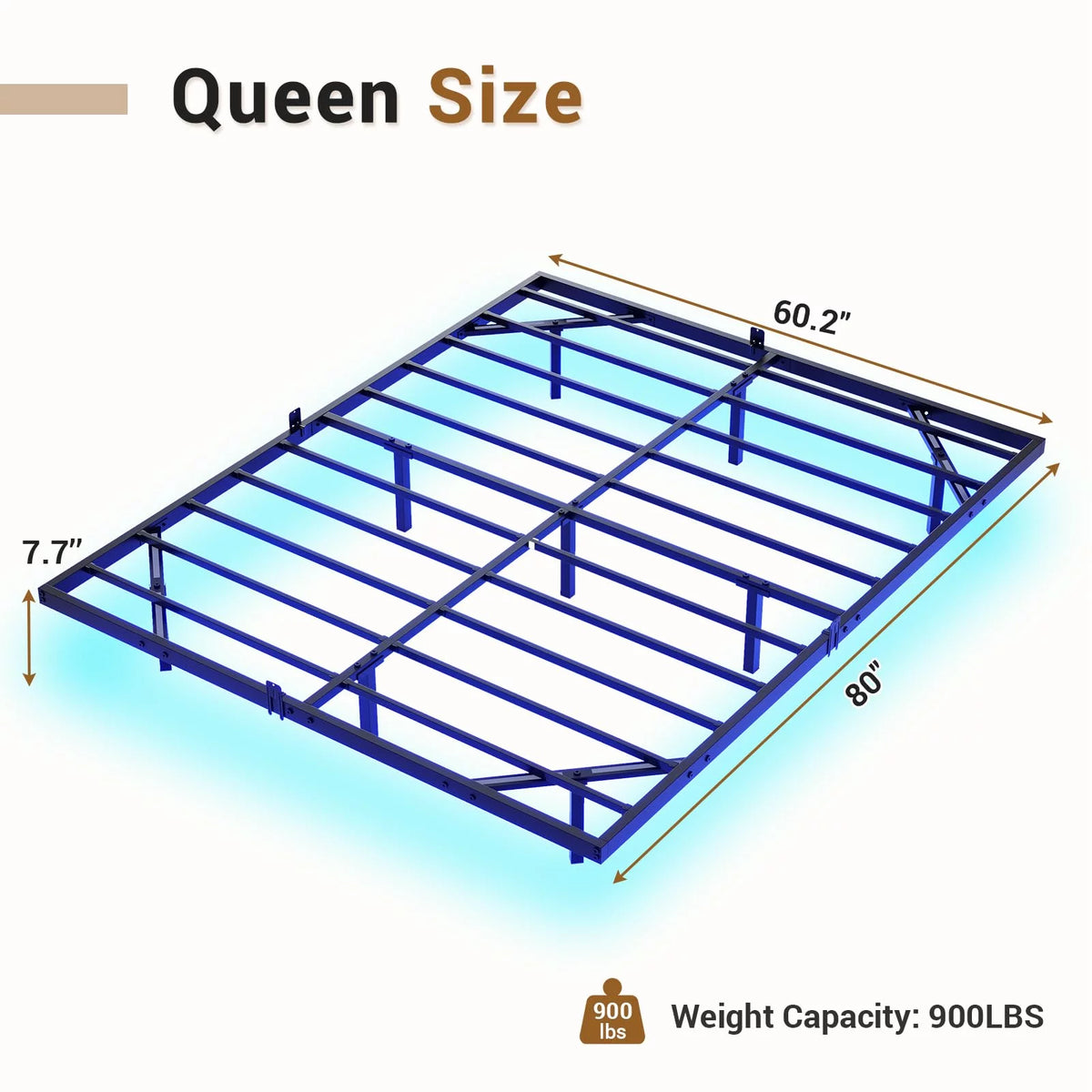 Queen Metal Platform Bed Frame with LED Lights P780