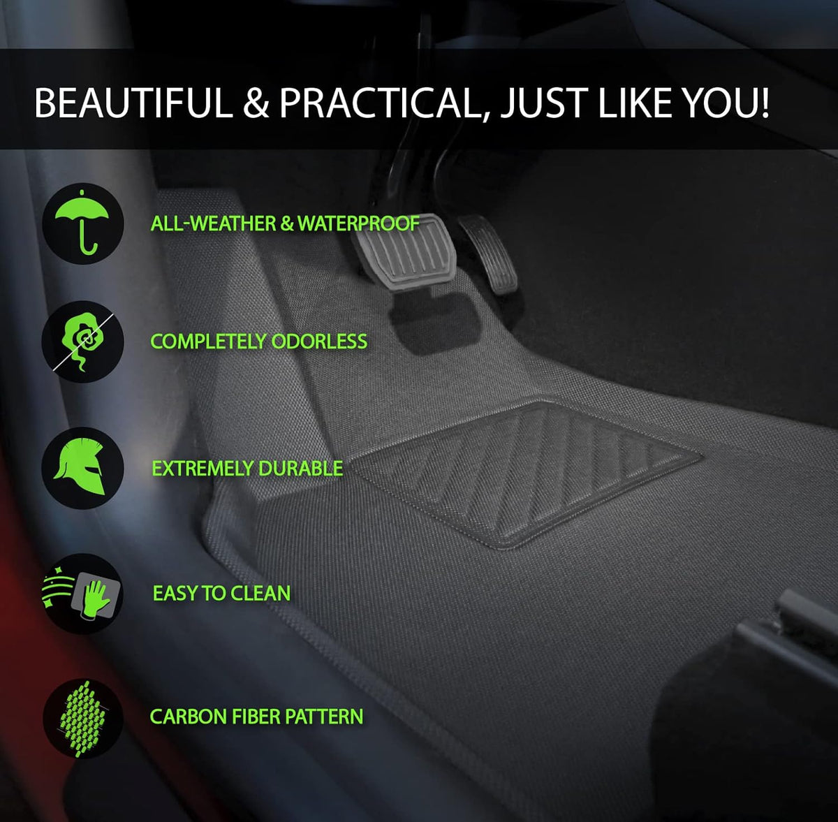 Black All Weather Waterproof Floor Mats S40735