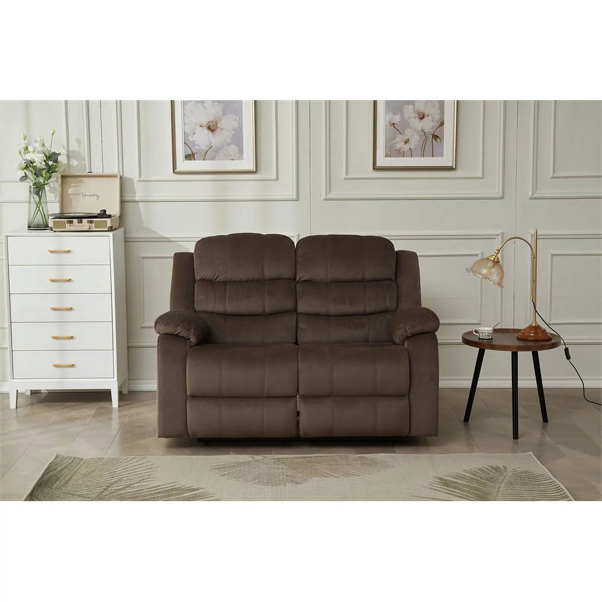 Brown Microfiber Loveseat Z580