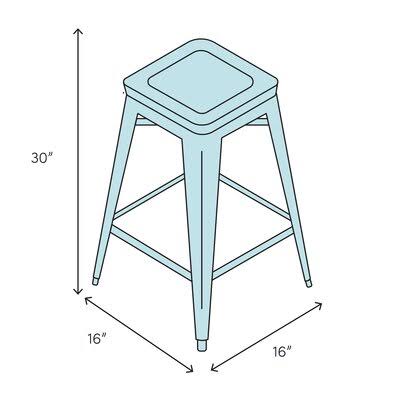 Bleached White Oak Stool B413
