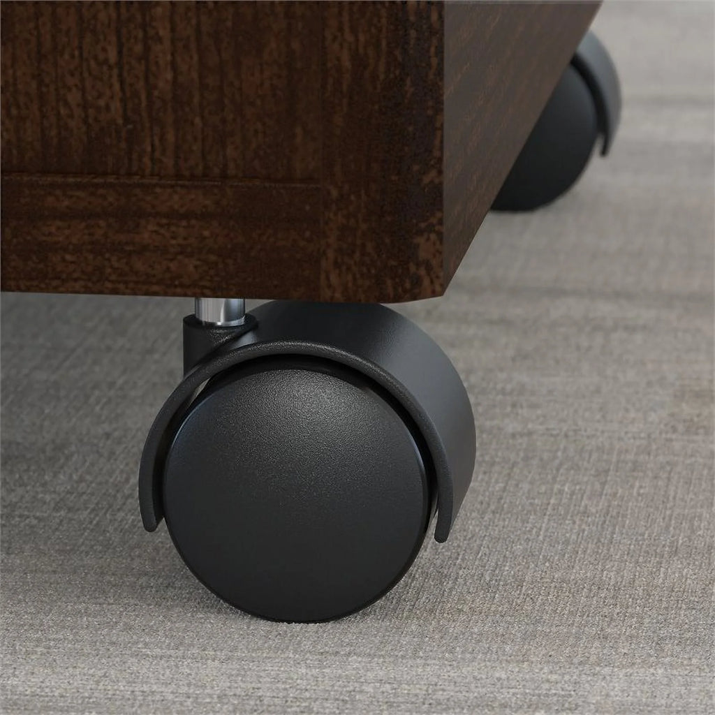 Left Hand U-Shaped Desk with Mobile File Cabinet in Mocha Cherry K1426