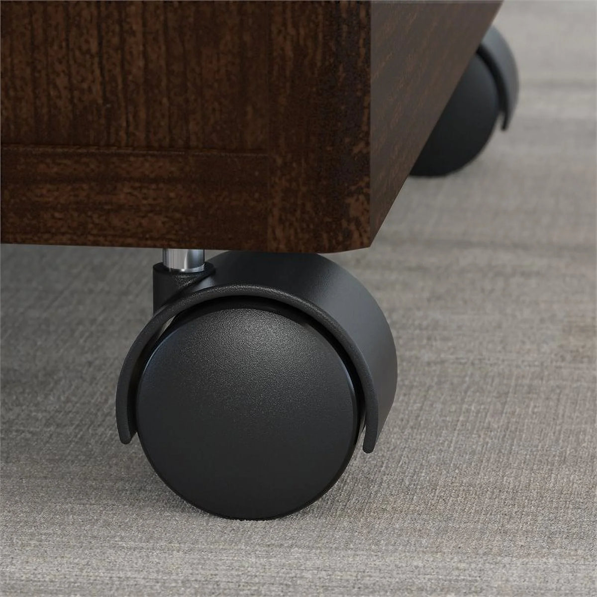 Left Hand U-Shaped Desk with Mobile File Cabinet in Mocha Cherry K1426