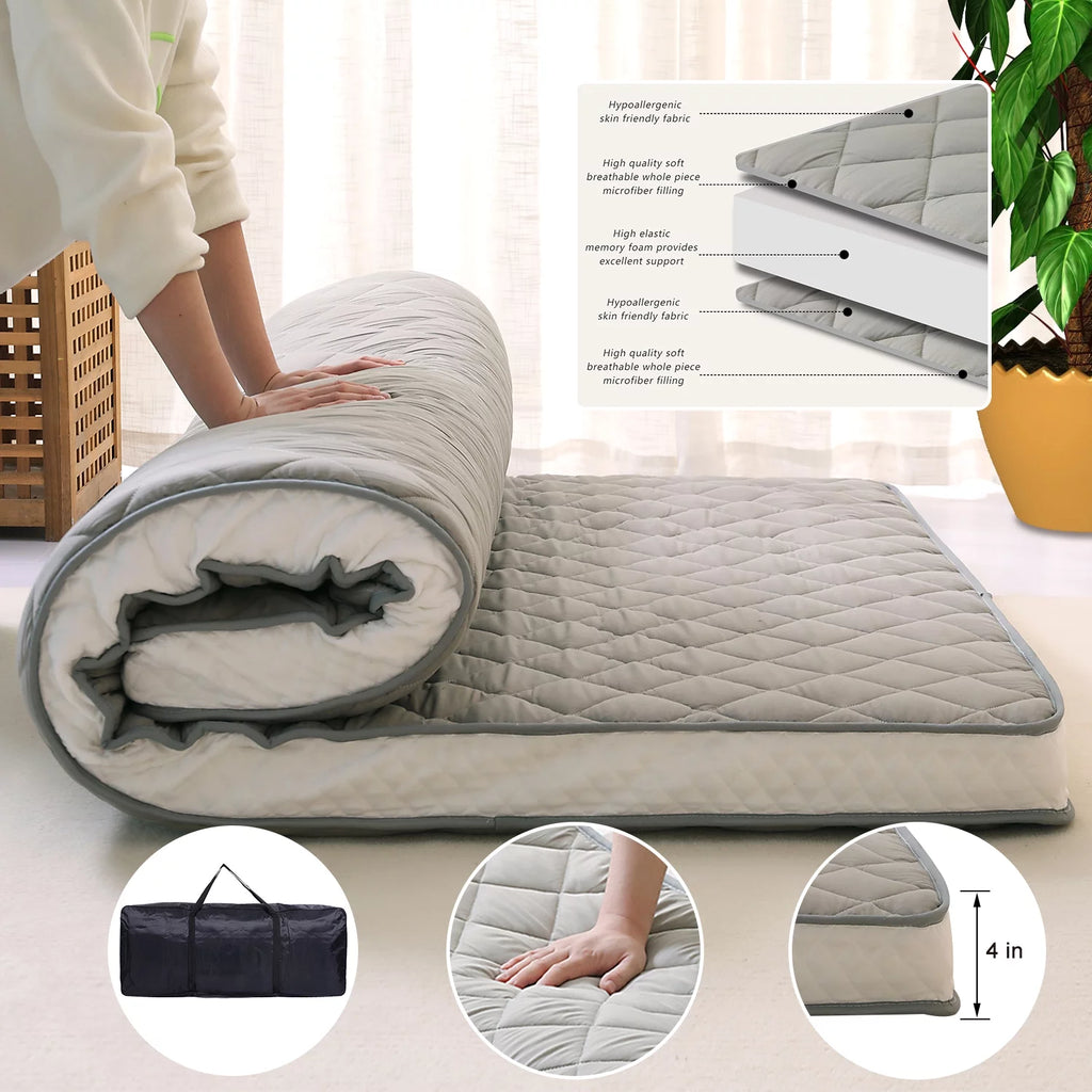 Gray Twin Quilted Futon Mattress X2837