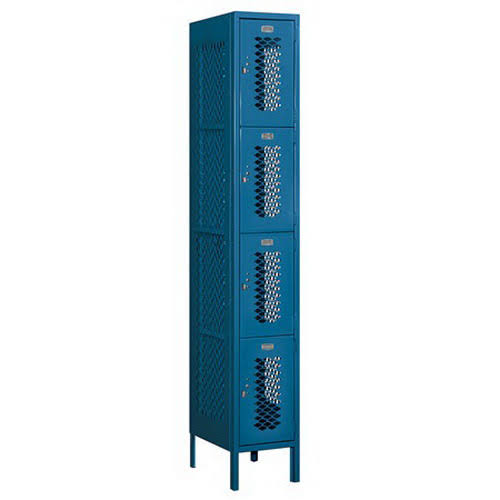 Four Tier Vented Metal Locker, Blue O8726
