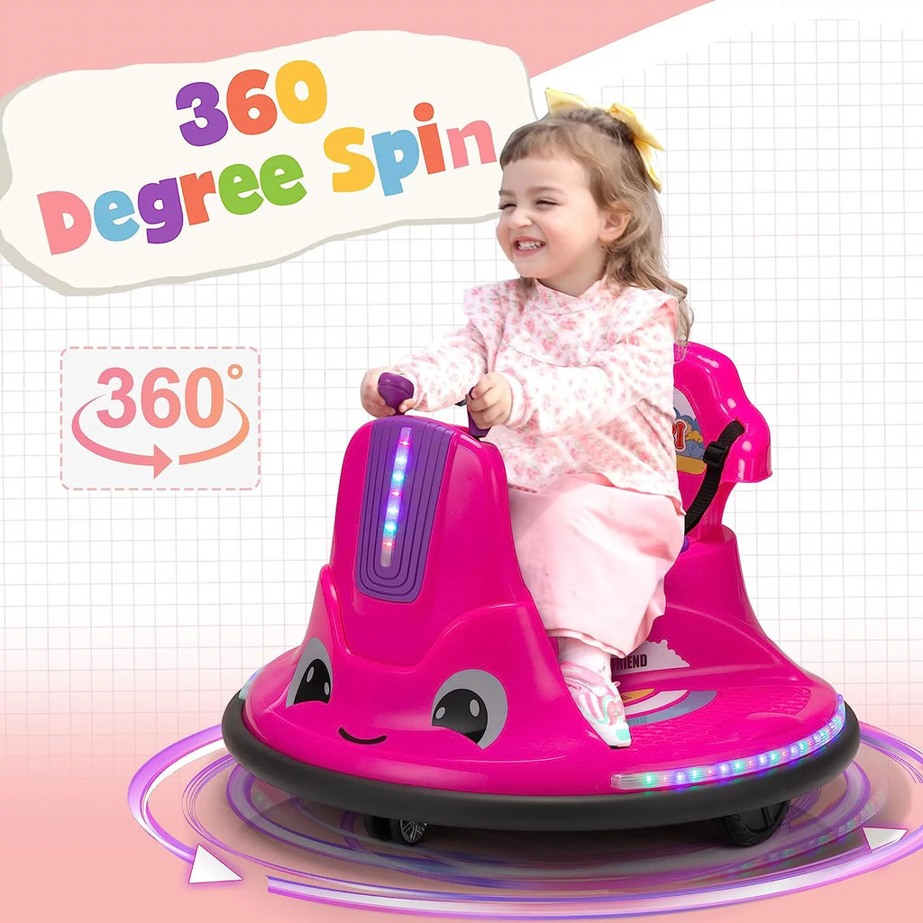 12V Kids Bumper Car with Remote Control LED Lights K445583