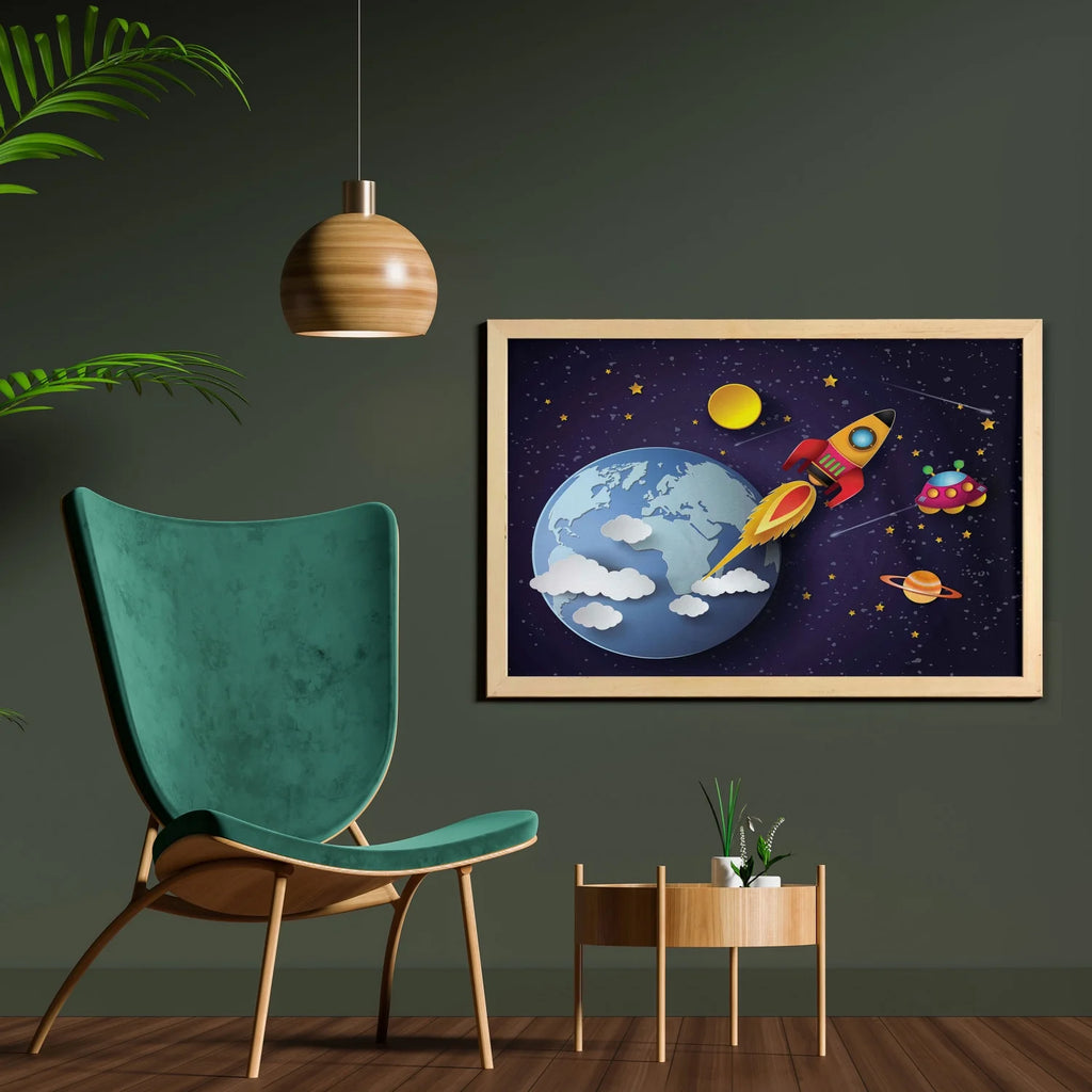 Multicolor Printed Fabric Wall Art with Frame, 35" x 23" H525232