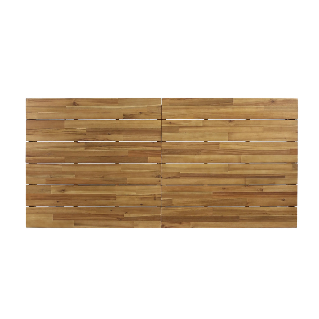 71" Wood Top Patio Dining Table W88557