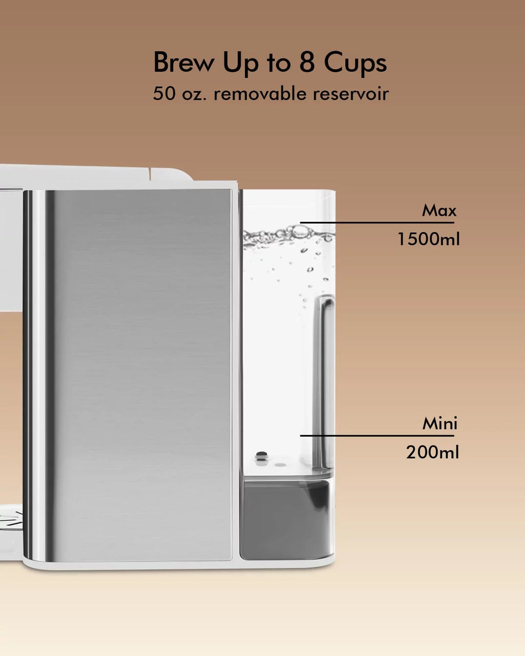 3-in-1 Single Serve Coffee Maker with 50oz Detachable Water Tank, White K137284