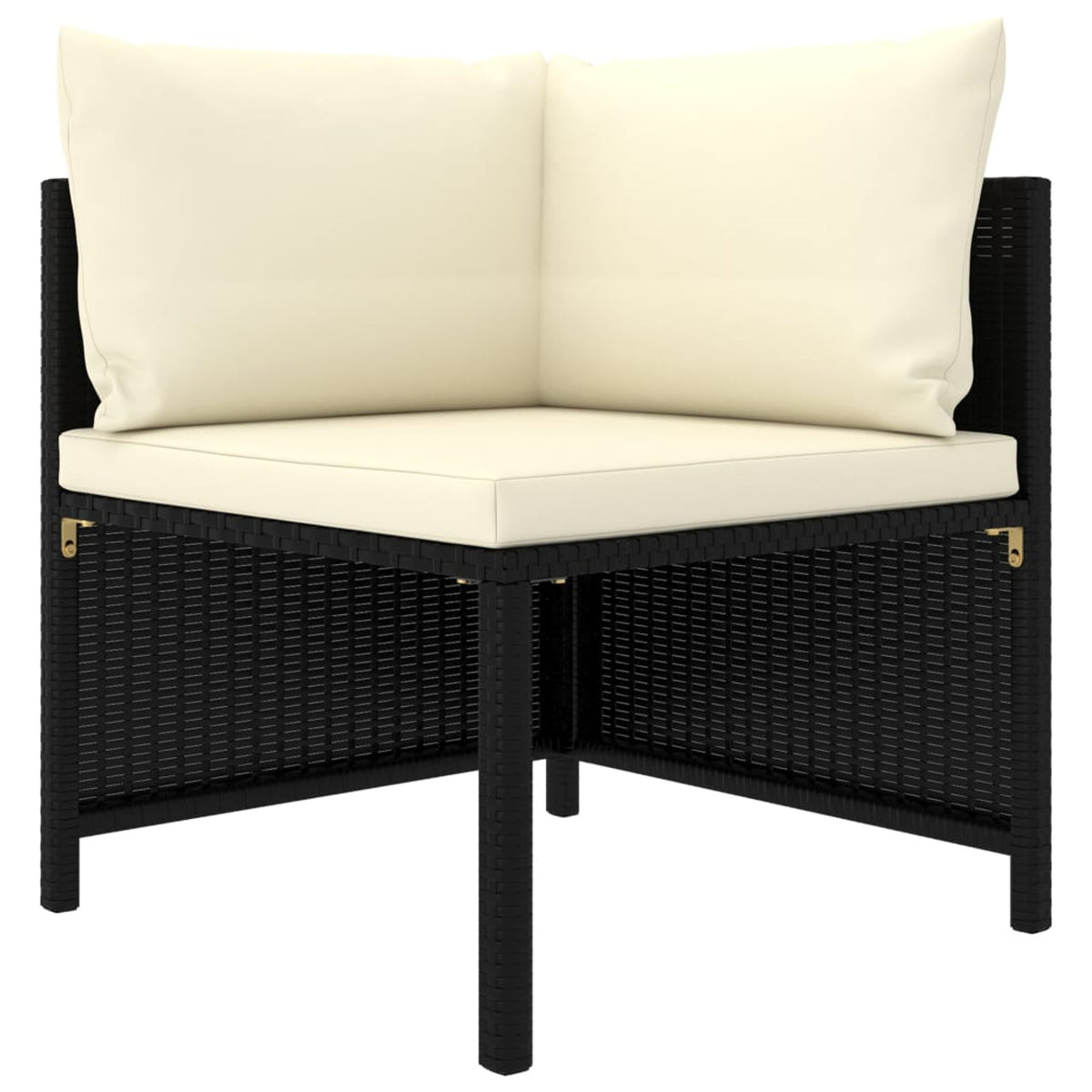 6 Piece Poly Rattan Garden Set with Cushions Black Y125156