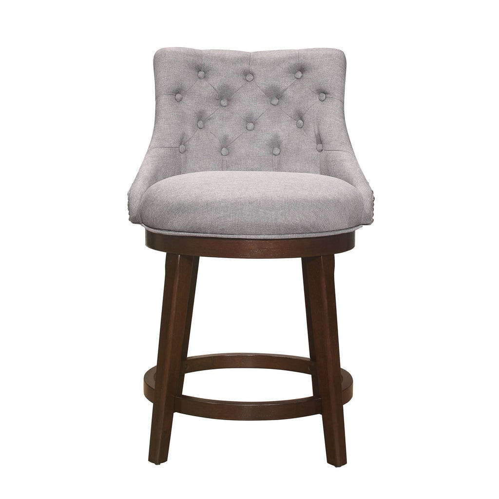 Gray Fabric Swivel Counter Height Stool D316
