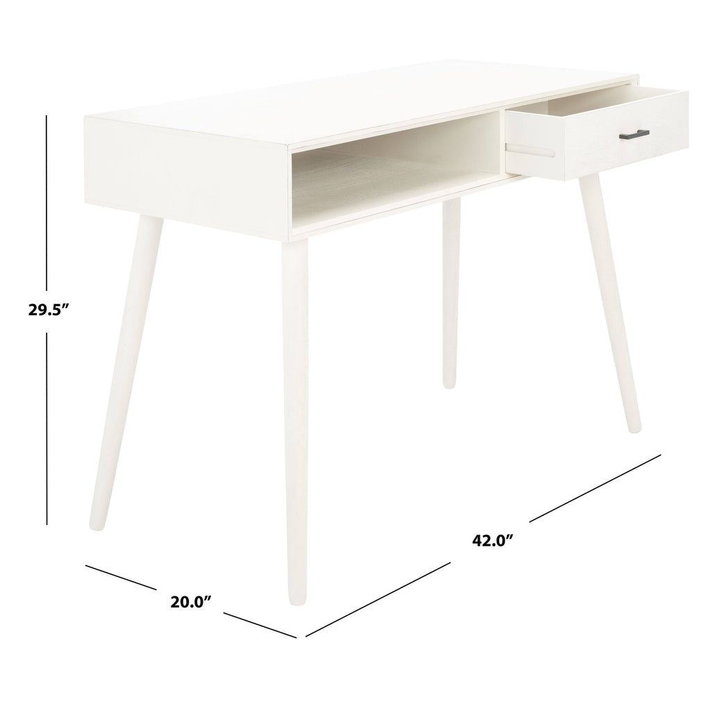 Distressed White 1 Drawer Writing Desk C3116