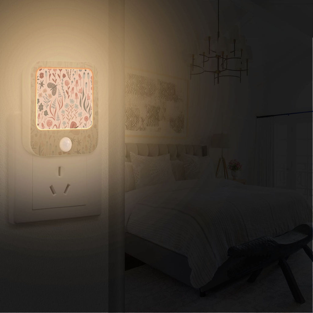 2 Pack LED Motion Sensor Night Light Plug into Wall R3769