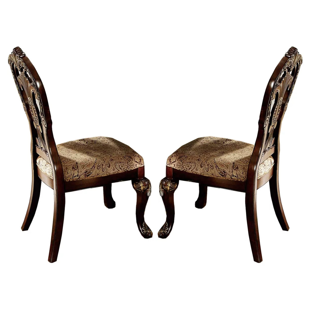 Wood Fabric Side Chair Set of 2 T6169
