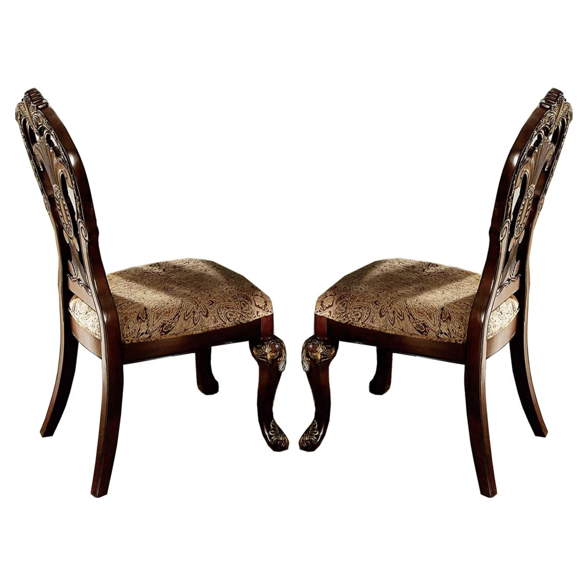 Wood Fabric Side Chair Set of 2 T6169