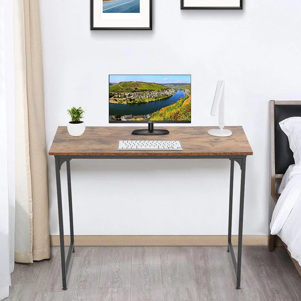 40 inch Computer Desk Wood Top Metal Frame Workstation E298315