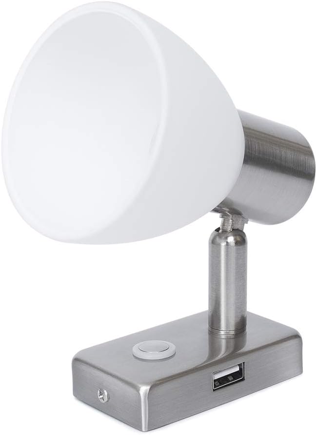 12V LED RV Interior Reading Light 3W with USB Port Touch Switch Dimmable Warm Two Pack M849156