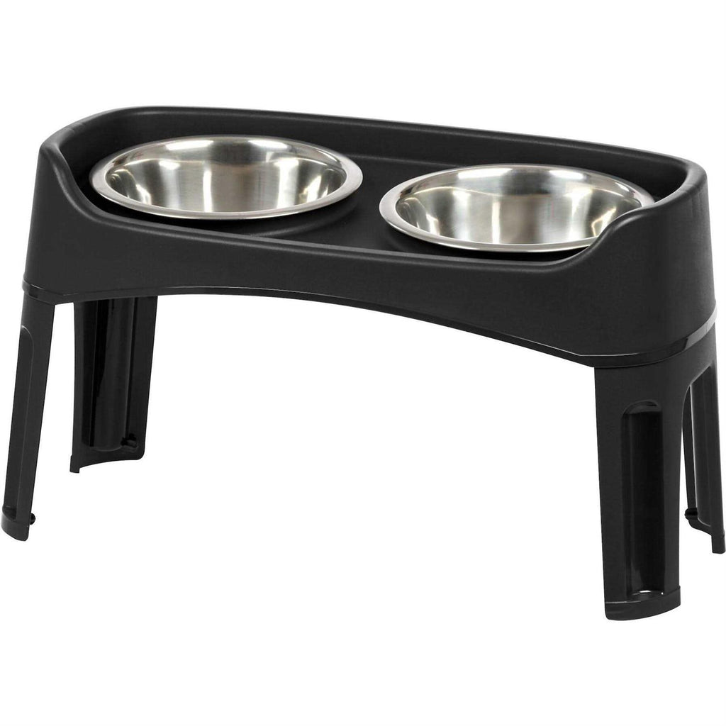 12 inch Elevated Dog Bowls with 2 Qt Stainless Steel Bowls B173
