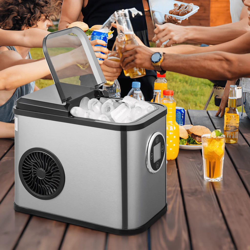 Countertop Portable Ice Maker Machine with Ice Scoop and Basket, Black R728