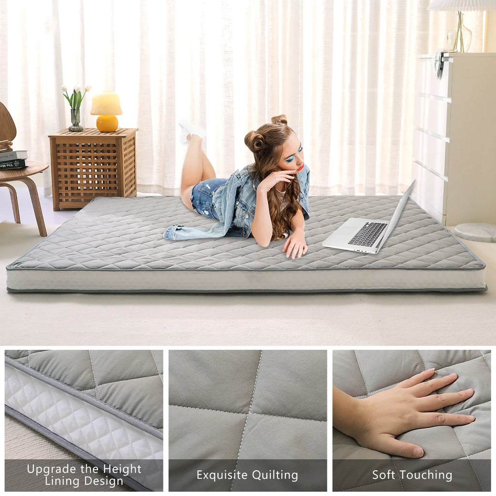 Gray Twin Quilted Futon Mattress X2837