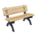 Recycled Plastic Armless Bench with Back Brown Z717270