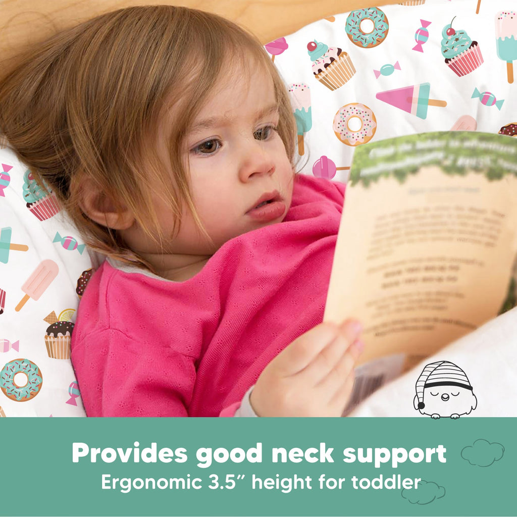 Toddler Pillow with Pillowcase, 13X18 Kids Travel Pillows A498449