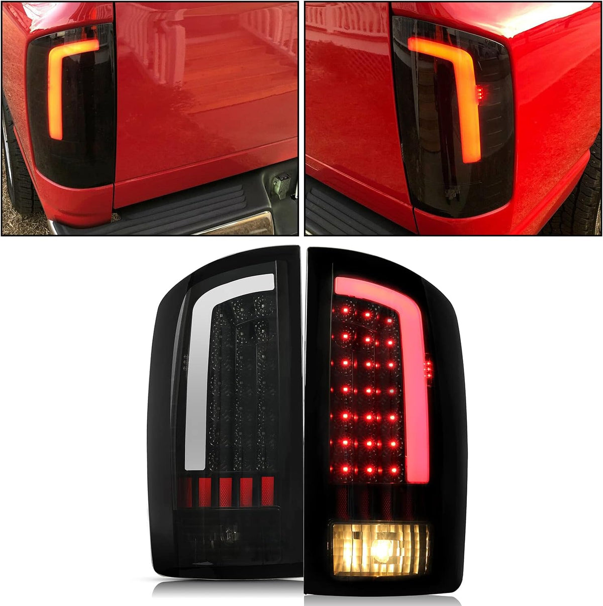 Smoked Lens Black Housing LED Taillight Pair J61019