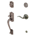 Camelot Antique Pewter Right-Hand Dummy Handleset with Accent Interior Lever S784844