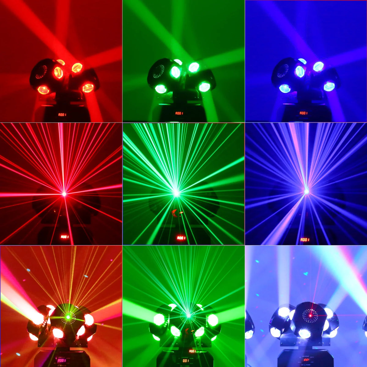 3 Head RGBW DMX512 LED Moving Head Stage Light O109