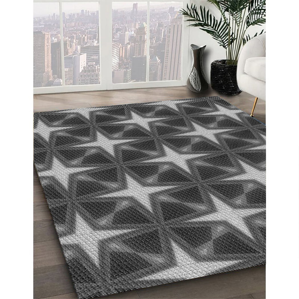 Dark Gray Black Patterned Area Rugs, 5' x 7' T834505