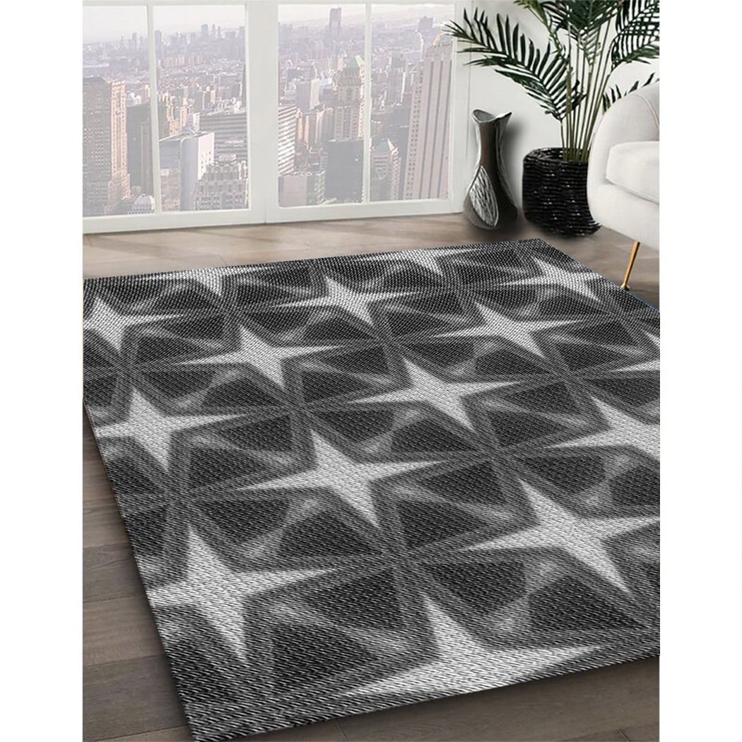 Dark Gray Black Patterned Area Rugs, 5' x 7' T834505