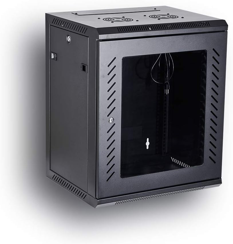 BLACK 06U 19-Inch Server Network Rack with Locking Glass Door P6218