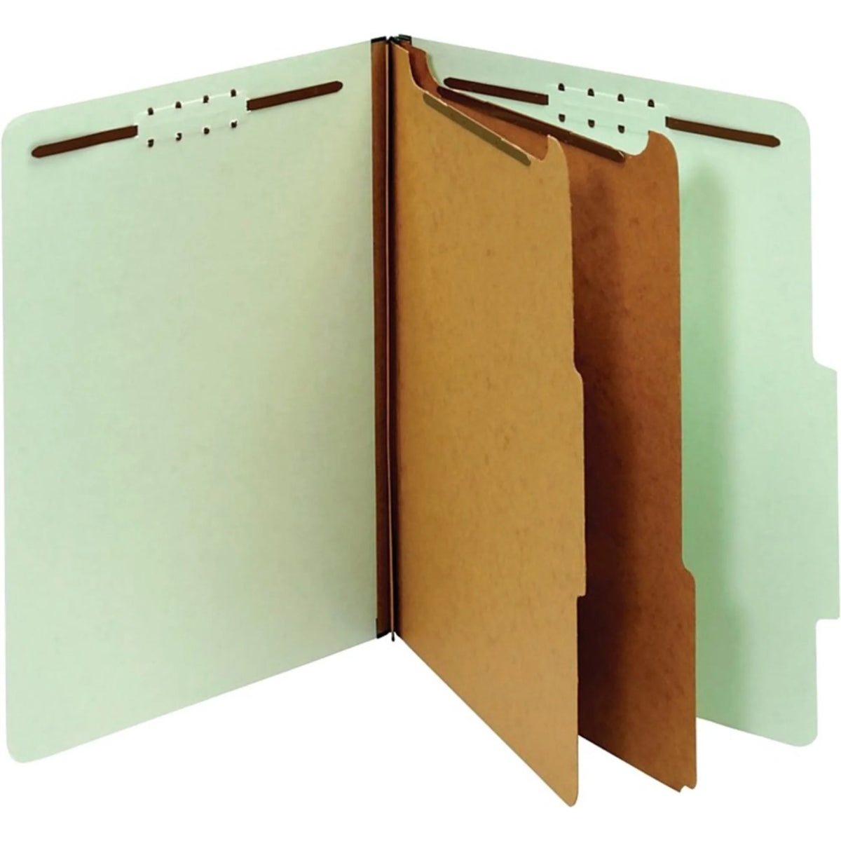 Light Green 10 pk Pressboard Classification Folders With Fasteners B406598