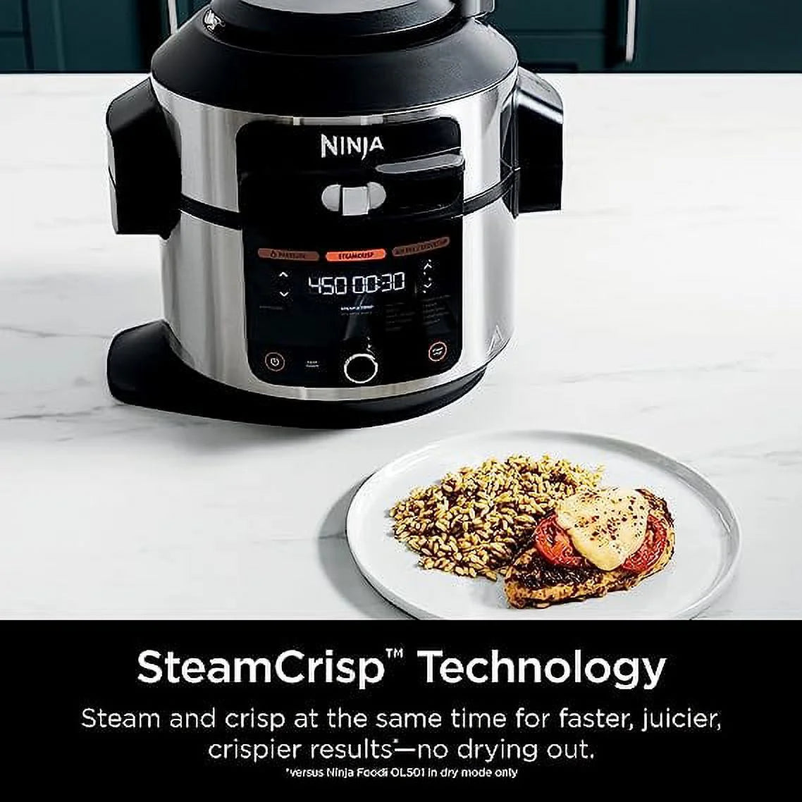 Open Box 14-in-1 6.5 QT Pressure Cooker Steam Fryer Smart Lid N63299