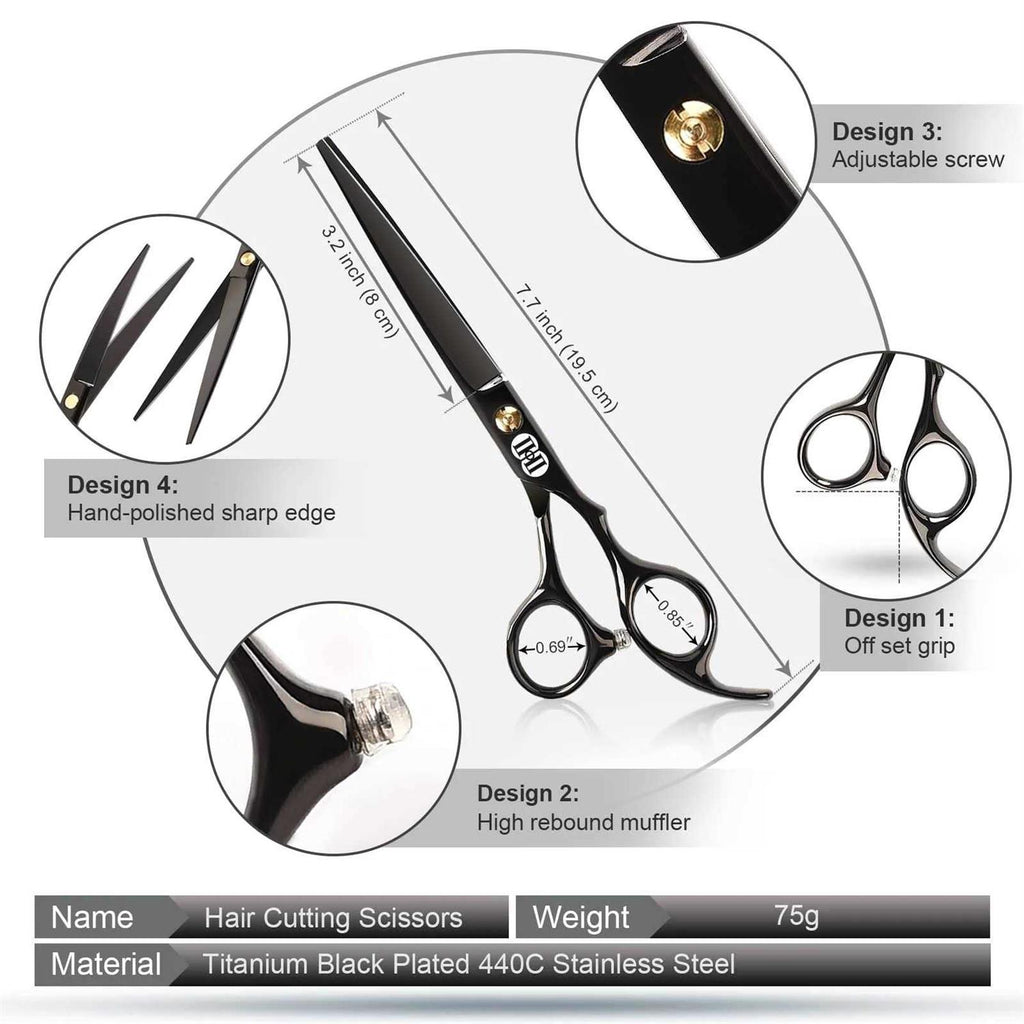 7 Inch Dog Grooming Scissors Kit with Curved Scissors N1477
