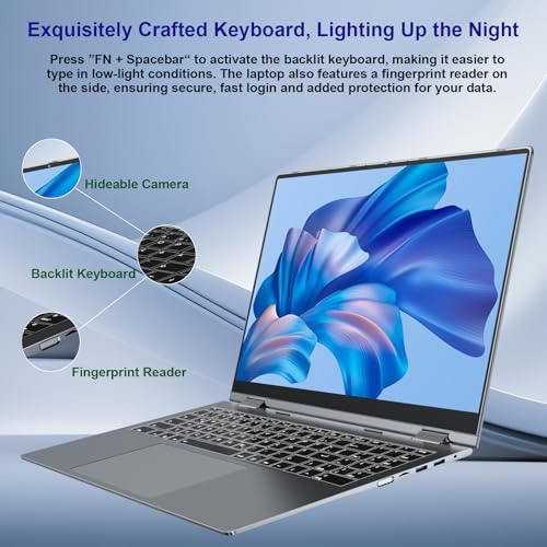 16 inch Convertible 2 in 1 Laptop with IPS FHD 360 Degree Touchscreen Y252985