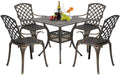 Outdoor Dining Table Set with 4 Wrought Iron Chairs G1297